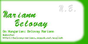 mariann belovay business card